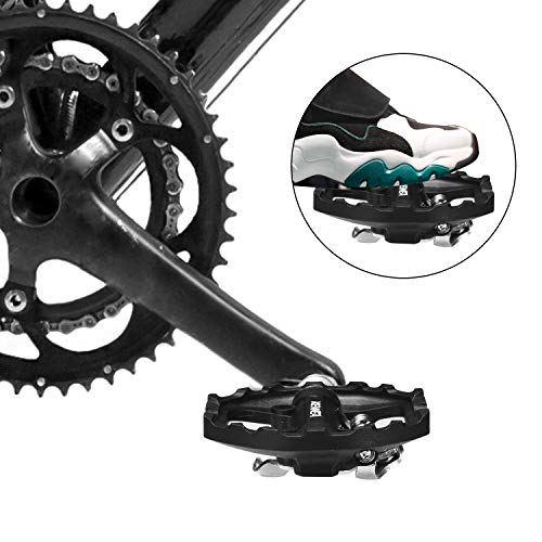 XEWEA MTB Bike Pedals Dual Platform Compatible with Shimano SPD Mountain Clipless Pedals,3-Sealed Bearing Non-Slip Lightweight Nylon Fiber Bicycle Platform Pedals for BMX MTB Spin Trekking Bike - Thumbnail 7