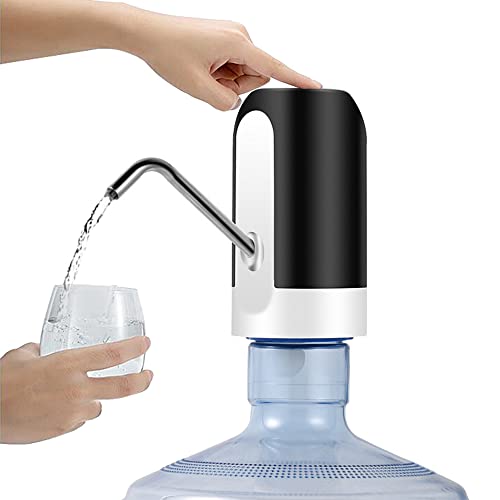 BLAIS Bomba de Agua eléctrica automática Galón Dispensador de Agua Recargable Universal Bomba de Botella de Agua sin Ruido con Interruptor y Cable USB para el hogar Oficina al Aire Libre Negro