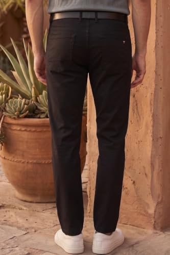 Image of Louis Philippe Men's Slim Fit 5 Pocket Made of Stretch Fabric Solid Casual Trouser