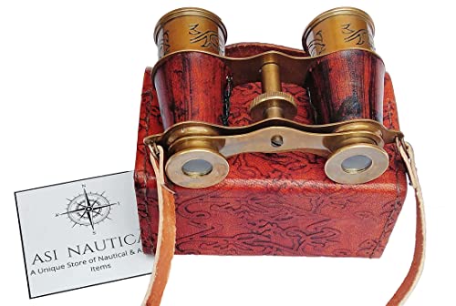 Binoculares estilo vintage 3 pulgadas con estuche de cuero miniatura 5