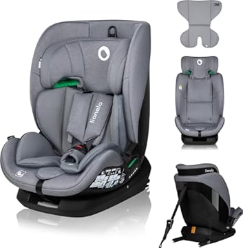 LIONELO LAVENDER I-SIZE Seggiolino auto per bambini da 76 a 150 cm Gropup 1 2 3 Installazione con ISOFIX o cintura Poggiatesta e Schienale regolabili, l'Ultimo norma R129 i-Size