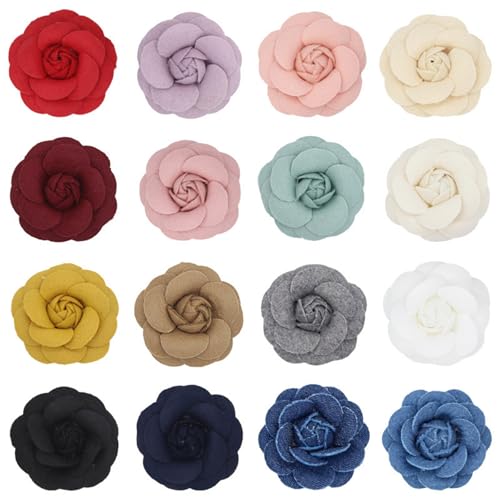 Image of Camellia Hair Clip and Brooch Pin for Women Dainty Flower Broochs Lapel Pins Designer Inspired Camellia Peony Rose Brooches Flower DIY Clothing Shoes Hats Accessories Wedding Party Dance Banquet Dress Suit Ceremony Jewelry Accessories