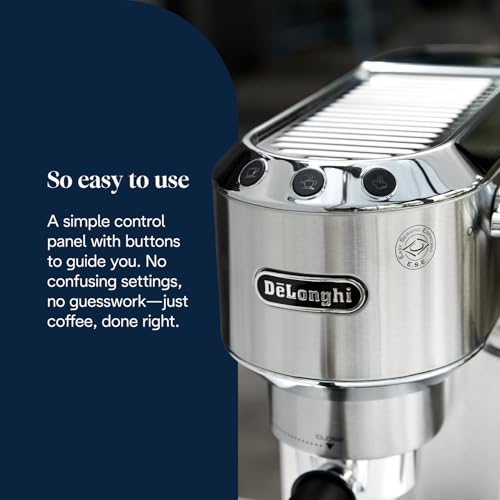 De'Longhi Dedica Style, Traditional Pump Espresso Machine, Coffee and Cappuccino Maker, EC685M, Silver - Image 6