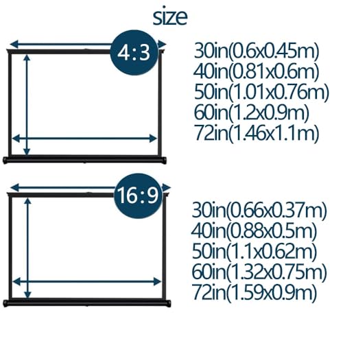 Pantalla manual 72" 16:9 para cine en casa HD miniatura 2