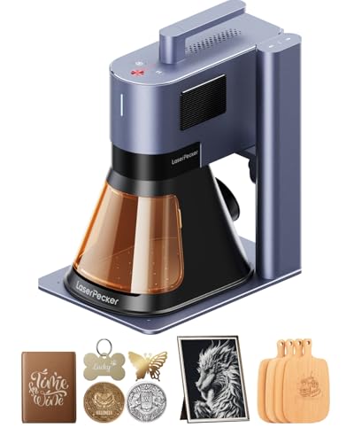 LaserPecker LP5 20W Fiber & Diode Dual Laser Engraver, 10X Faster 0.0027mm Precision for Metal Wood Jewelry, 3D Grayscale & Color Engraving, Portable 6kg Laser Cutter for Instant Store Customization