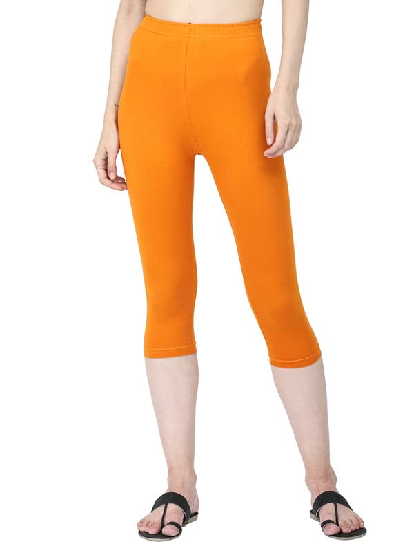 Image of Robinbosky Premium Stretchable Cotton Capri Legging for Women | Suitable for Formal wear & Casual wear | High-End Elastic Makes. The Leggings Squat Proof and Durable for Travel, Yoga, & Workout.