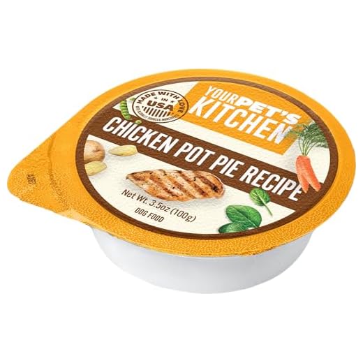 Your PET'S Kitchen Wet Dog Food Cups, Chicken Pot Pie Recipe - 3.5 oz Cups (Pack of 12), Made in The USA with Real Chicken