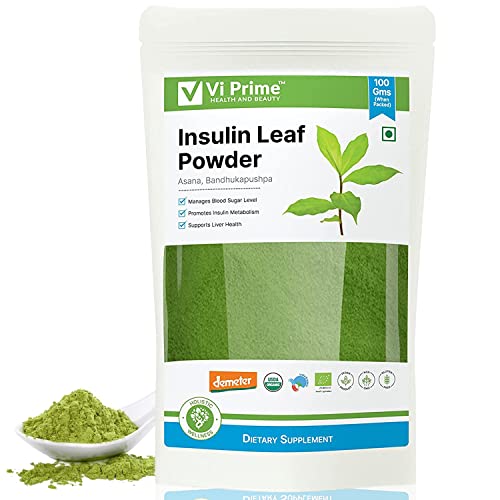 Vi Prime Health & Beauty Insulin Leaf Powder for Diabetic|Pure insulin plant powder for control | costus igneus plant powder | Improves Insulin Production