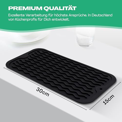 NetroxHome® Abtropfmatte Silikon 30x15 cm, rutschfest & hitzebeständig, ideal für Geschirr, Pfannen, Spülmaschine, Geschirr Abtropfmatte, für Spüle und Küche, BPA-frei & leicht zu reinigen