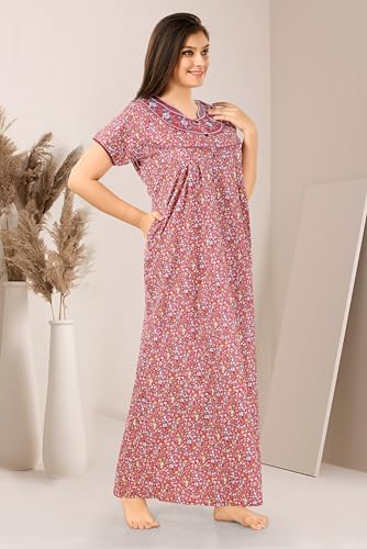 Image of Soulemo Women Cotton Floor Length Nighty 1648