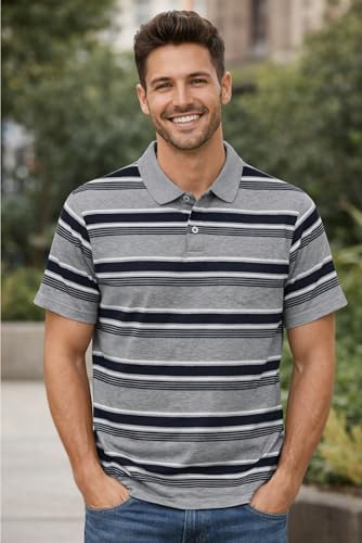Image of SANE ORIGINALS Half Sleeve Polo T-Shirt for Men with Pocket || Stripe Collar and Pocket T-Shirt for Men Half Sleeves