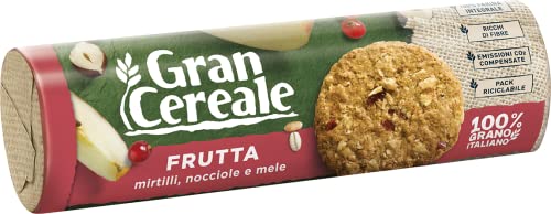 Gran Cereale Biscotti Gran Cereale alla Frutta, Biscotti dal Gusto Pieno Ricchi di Fibra e Fosforo - 250 g (Confezione da 6)