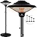 Produktbild KESSER Heizpilz Terrassenheizer Infrarotstrahler, Heizstrahler mit Standfuß , Quarzstrahler , (1500 Watt, verstellbar bis 210 cm, Elektro Schwarz (1500W Black)