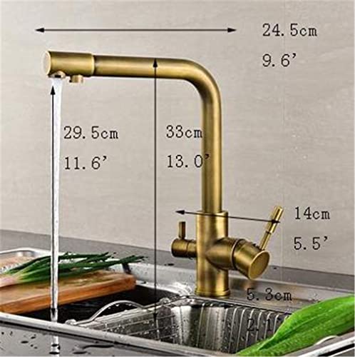 Grifo de cocina de 3 vías con acabado mármol y rotación 360 3