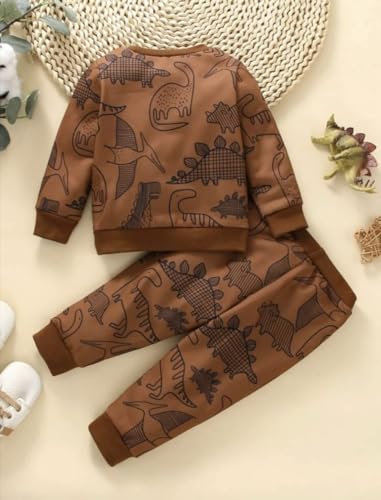 Image of Cotton Boy's Sweatshirt and Jogger Set | Printed Full Sleeves T-shirt and Pant Set for Kids