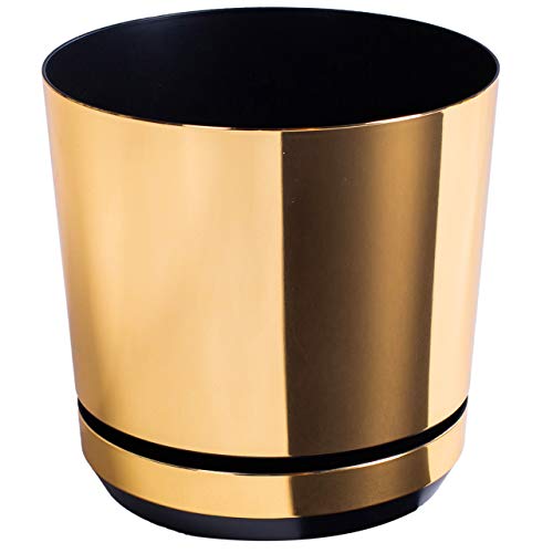 KORAD Blumentopf/Übertopf Glanzgold 16 cm - Pflanzkübel aus Hochwertiger Kunststoff - Dekorativer Gold Topf für Pflanzen KORAD Blumentopf/Übertopf Glanzgold 16 cm - Pflanzkübel aus Hochwertiger Kunststoff - Dekorativer Gold Topf für Pflanzen