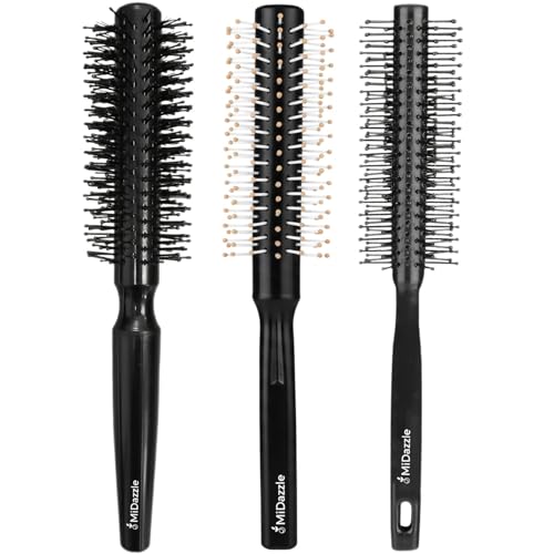 Image of Round Hair Brush for Adding Curls, Volume & Waves in Hair| Men and Women| Hair Volumizer Round Brush| All Hair Types Perfect Tool (Pack Of 3)