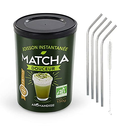Preparación Orgánica Con Té Matcha 4 Pajitas De Acero Inoxidable Preparación Orgánica Con Té Matcha 4 Pajitas De Acero Inoxidable