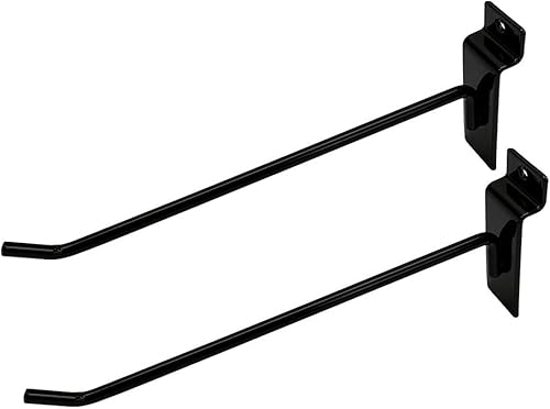 Miniatura 2 de Ganchos Slatwall de 8 pulgadas, negro, pantalla de suspensión, ganchos de panel de exhibición de alambre de metal, juego de 24 piezas