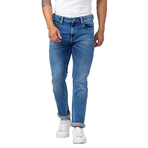 Image of Spykar Men's Ricardo Straight Fit Mid Rise Casual Jeans