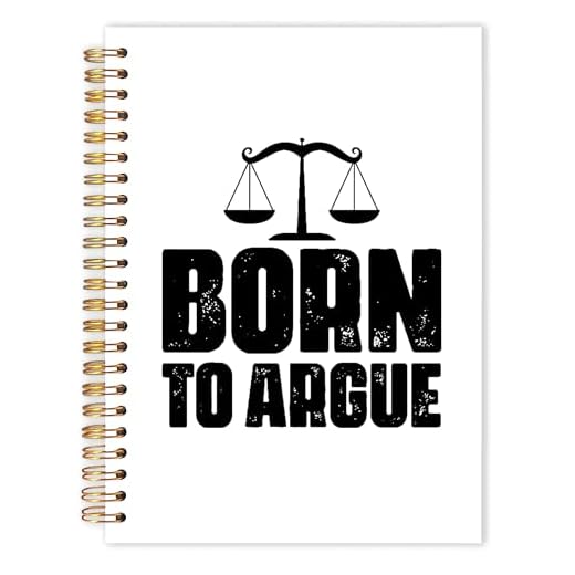 Qabliqo Lawyer Gifts Spiral Notebooks, Attorney Gifts Journals for Writing, Gift for Lawyers Attorneys Journal, Born to Argue Funny Lawyer Notebook for Note Taking, 5.5x8.3 Inch