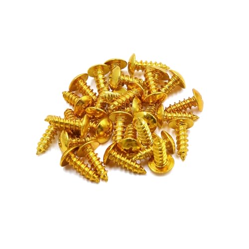 30 tornillos autorroscantes redondos tono oro motocicleta miniatura 1