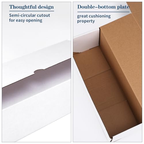 Image of ZBEIVAN 12x4x4 White Shipping Boxes Set of 25, Corrugated Cardboard Mailer Boxes for Packaging Small Business Mailing Gifts