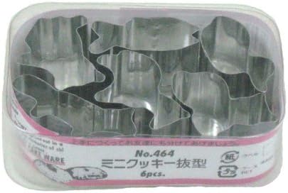 Kodori Seisakusho 464 Cookie Cutter, 6 Pieces, Mini Size, Stainless Steel, Made in Japan