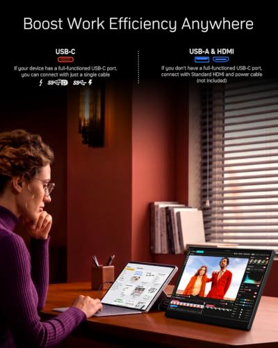 Image of Yxk Portable Monitor 16 inch 1200P 144Hz IPS HDR Ultra-Slim Gaming Monitor