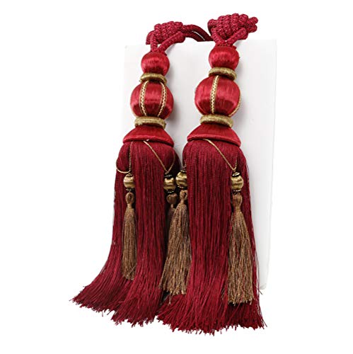 Elegant Wein & Gold Vorhang-Quaste – 38 Cm Lang, 76 Cm Ausgebreitet, Für Gardinen & Drapierungen