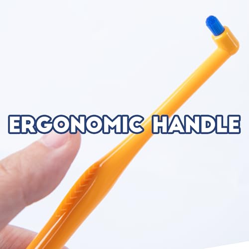 Image of Cat Toothbrush Tuft Head, Small Dog & Puppy Tooth Brushing Kit, Mini Head Teeth Brush for Kitten & Tiny Pet, Doggy Toothbrushes Deep Dental Cleaning, 2 PCS - Orange