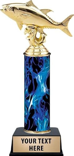 Crown Awards Personalized Fish Trophy, 9.4" Blue Tuna Trophy Award, Customize Now