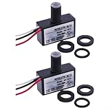 2PACK 120VAC Photoelectric Light Switch with Dusk to Dawn Sensor for Outdoor Light Control, Energy Saving Yard Light Sensor, Weatherproof Switch for Garden, Entryway for Automation