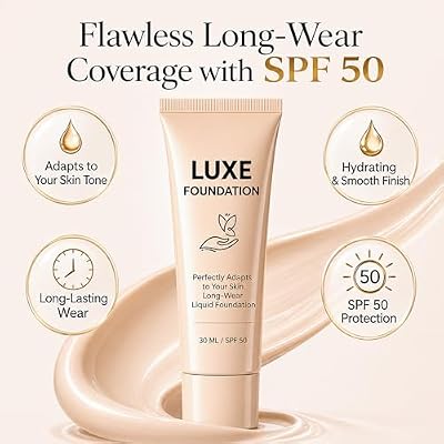 for Women, Smart Shade-Adapting Long-Wear Liquid Foundation, Hyaluronic Acid & Vitamin E, Creates Flawless Skin, Perfectly Blends with Your Complexion, SPF50, 30 ML