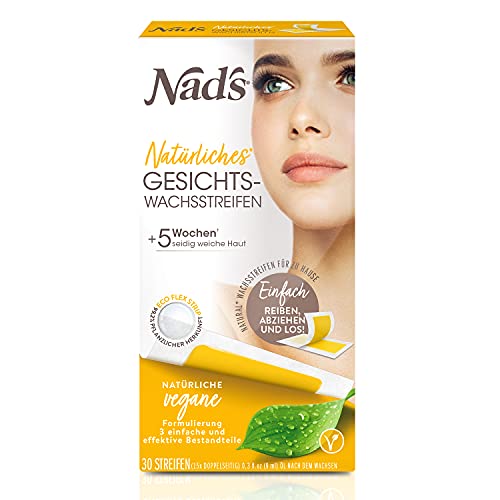 Nad’s Kaltwachsstreifen Gesicht Frauen - Natürliche Haarentfernung für das Gesicht, alle Hauttypen, Frauen Cover