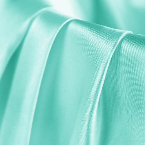 pson Mint Satin Fabric - 98 Inch/2.5m Wide by The Yard, Soft Silky Fabric for Wedding Dress, Sewing, DIY Crafts, Clothing Making, 3 Yards, Sea Green