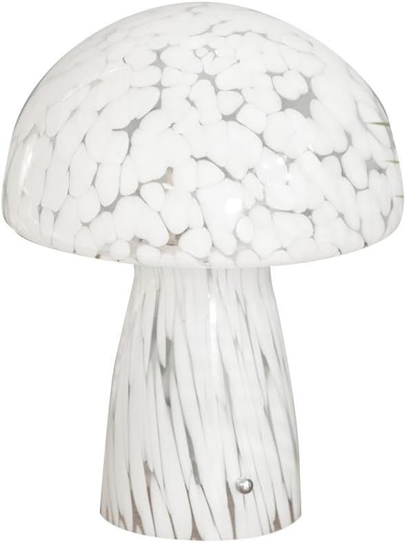ValueLights | White Confetti Glass Mushroom Table Lamp | Table Lamps ...