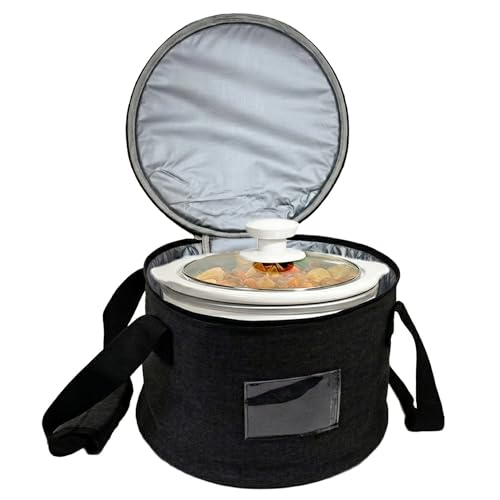Kingshion Round Insulated Casserole Carrier Slow Cooker Bag,Reusable Insulated Cake Carriers Thermal Pie Carrier Cooler Bags for Potluck,Picnics,Collapsible Lunch bag for Delivery