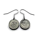 Mexico 20 Centavos coin earrings Mexican eagle Iztapalapa Ecatepec Guadalajara Puebla Juárez Tijuana León Monterrey Acapulco Yucatán Cancún Cuernavaca Oaxaca Jalisco Zapopan Toluca Chihuahua e000573