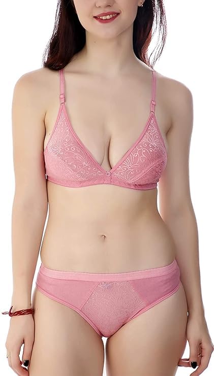 Multicolor PK-1 Cotton Panty Cotton Bras Set for Girl's, Floral & Heart Printed Women Lingerie Innerwear Set for Every Use, Pure Cotton Bra & Penty Set STXXOR-picture-13