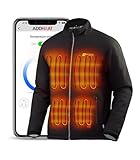 Venture Heat Men'sHeated Jacket with Battery Included - High Powered Self Warming Coat, Softshell Water Resistant (M, Black)