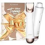 Bikini Trimmer for Women, 2 in 1 Electric Shaver for Women, Pubic Hair Trimmer Waterproof IPX7 with LED, Bikini Razor for Leg Arm Underarm Bikini Area, Pull Bows Gift Box for Friends (Shell White)