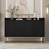 LKPOMI Credenza 120 cm, madie moderne soggiorno con 4 ante, buffet mobile cucina con ripia...