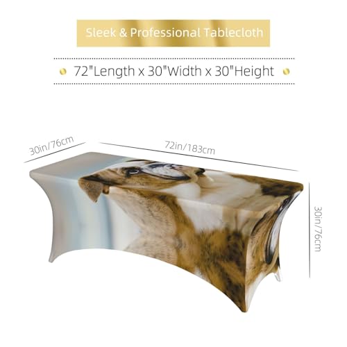 Nappe rectangulaire extensible élasthanne bouledogue table 1,8m buffet