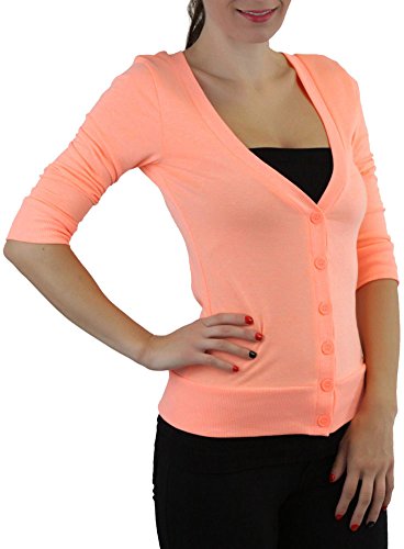Image of ToBeInStyle Women's Long Sleeve Button Down V-Neck Cardigan