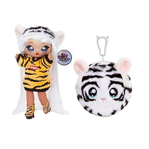 MGA Entertainment Na Na Na Surprise Muñeca de Moda 2 en 1 y Monedero de Felpa, Coleccionable, Serie 4, Bianca Bengal (571742)