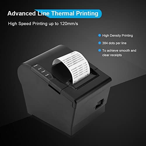 Bluetooth And Usb Port Interface Receipt Thermal Printer Bill Ticket Pos Restaurant Kitchen Printer With Auto Cutter 80Mm 3 Inch For Windows,Mac, Linux Support Cash Drawer #TOP3