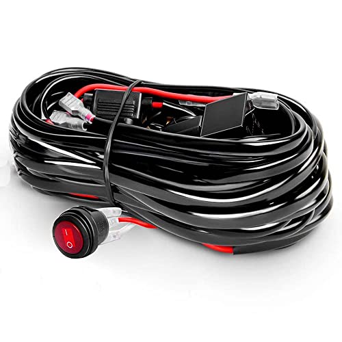 Gebildet - Gebildet 12V Wasserdicht Leistungsrelais EIN-Aus Schalter 2 Leitungen LED Lichtleiste Klingensicherung Kabelbaum Kit 16AWG für LED Arbeitsscheinwerfer Off Road Lichter
