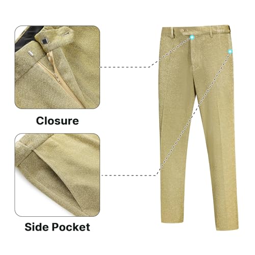 Mens Metallic Pants Night Club Rave Sequin Pants Shiny Slim Fit Trousers Disco Party Outfit4