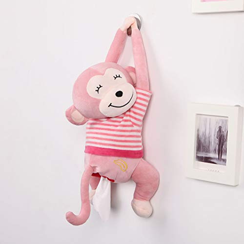 URMAGIC Monkey Tissue Holder for Car, Monkey Butt Tissue Box,Plush Monkey Shape Tissue Dispenser,Rabbit Paper Towel Storage Box,Cartoon Animal Hanging Paper Organizer for Home,Office,Car Decoration